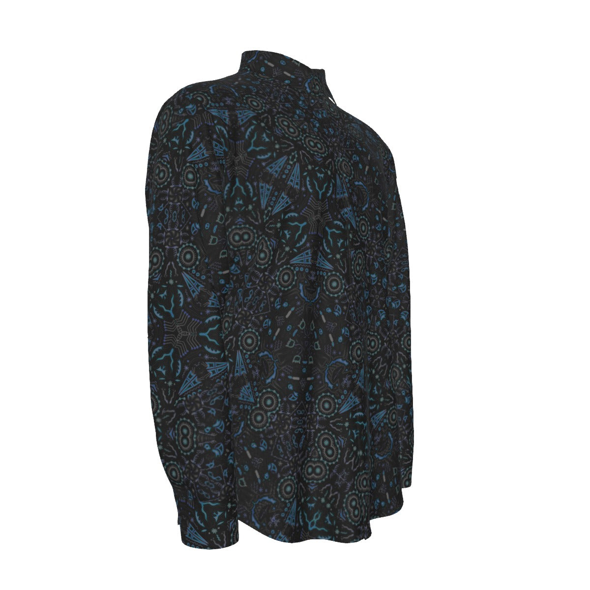 Hidden Realms – Visionary Pattern Men's Long Sleeve Shirt | Cotton poplin