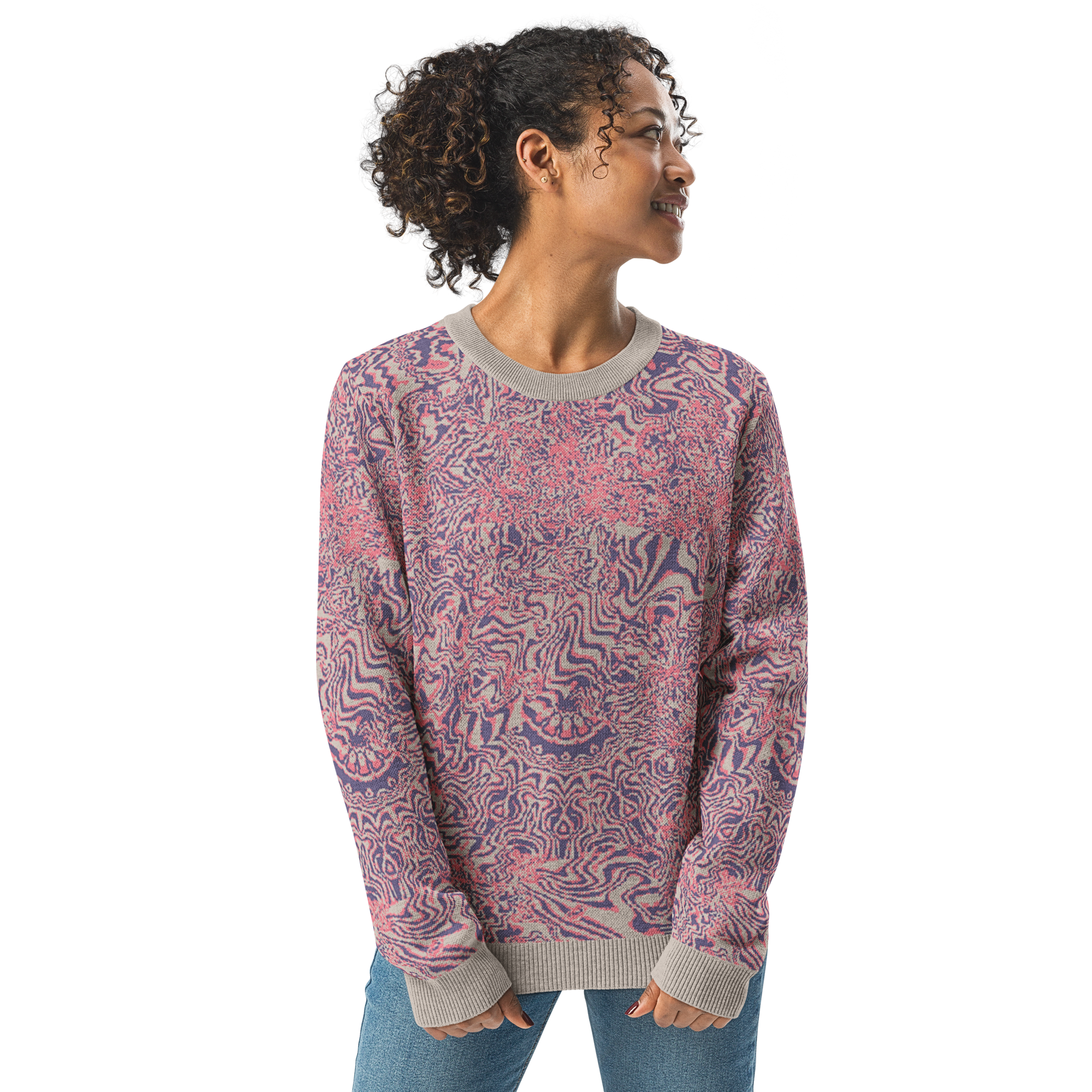 Liquid Geometry – Jacquard-Knit Sweater