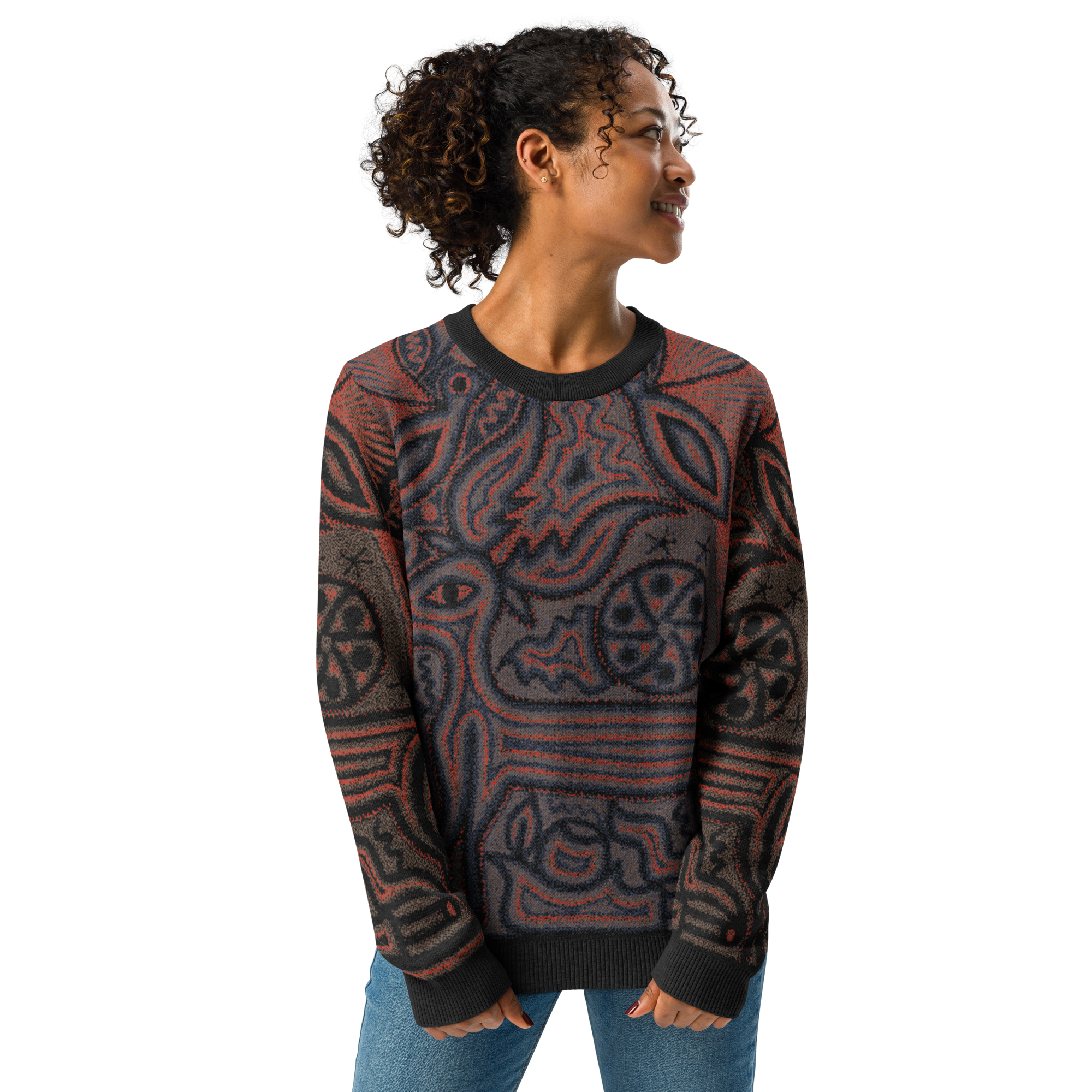 Spirit Threads – Jacquard-Knit Sweater