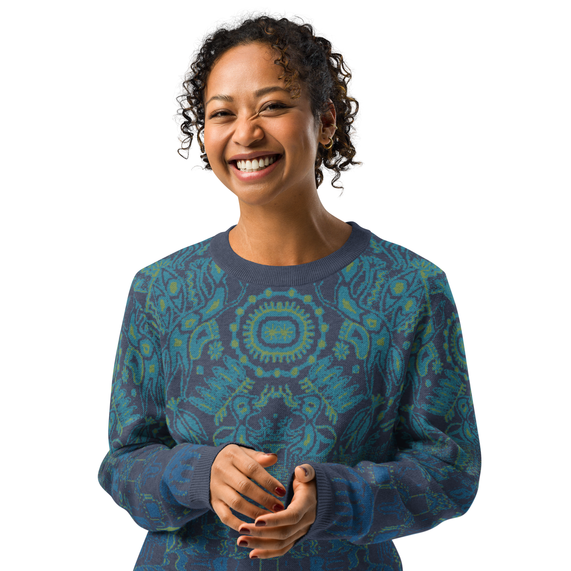 Reflected Realms – Jacquard-Knit Sweater