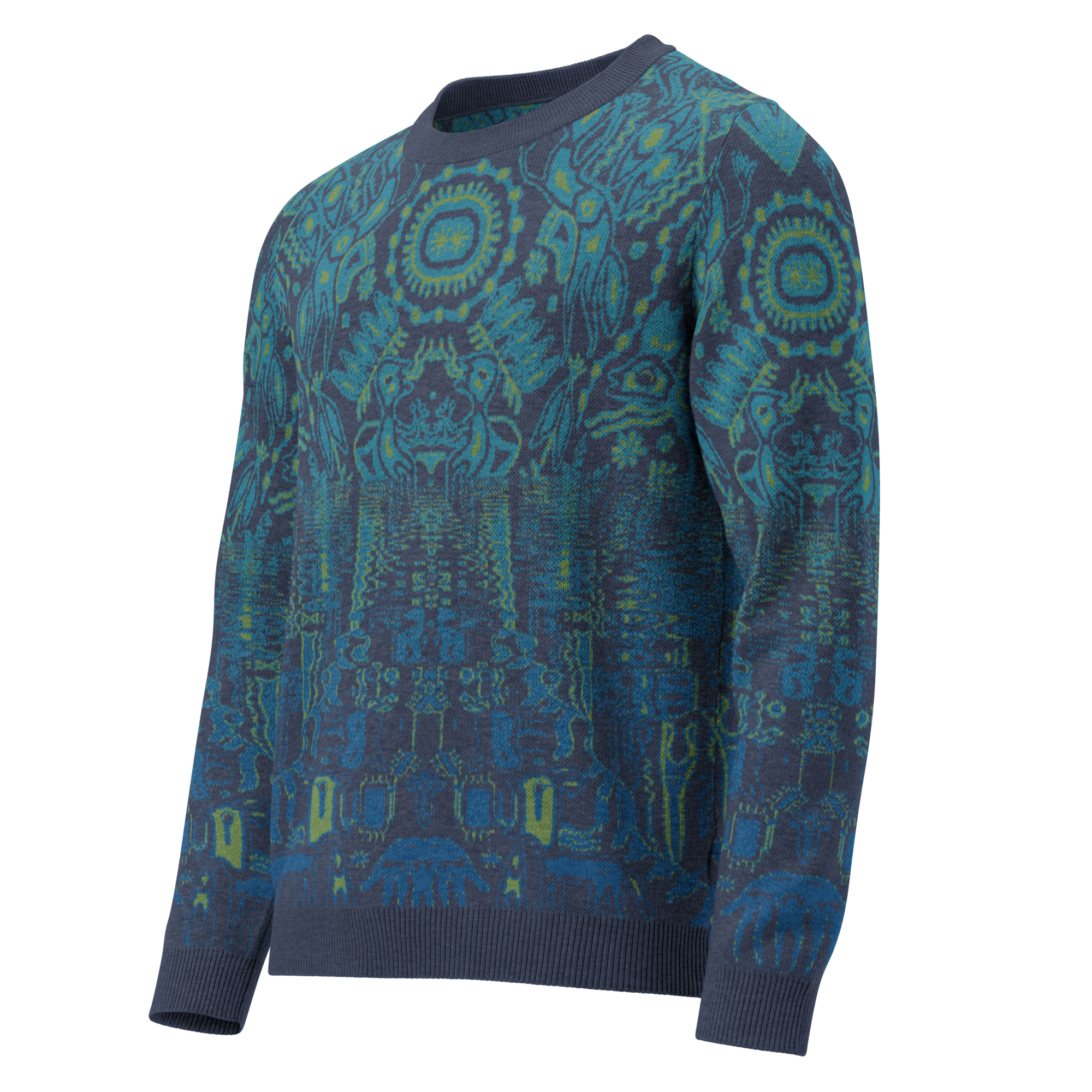 Reflected Realms – Jacquard-Knit Sweater