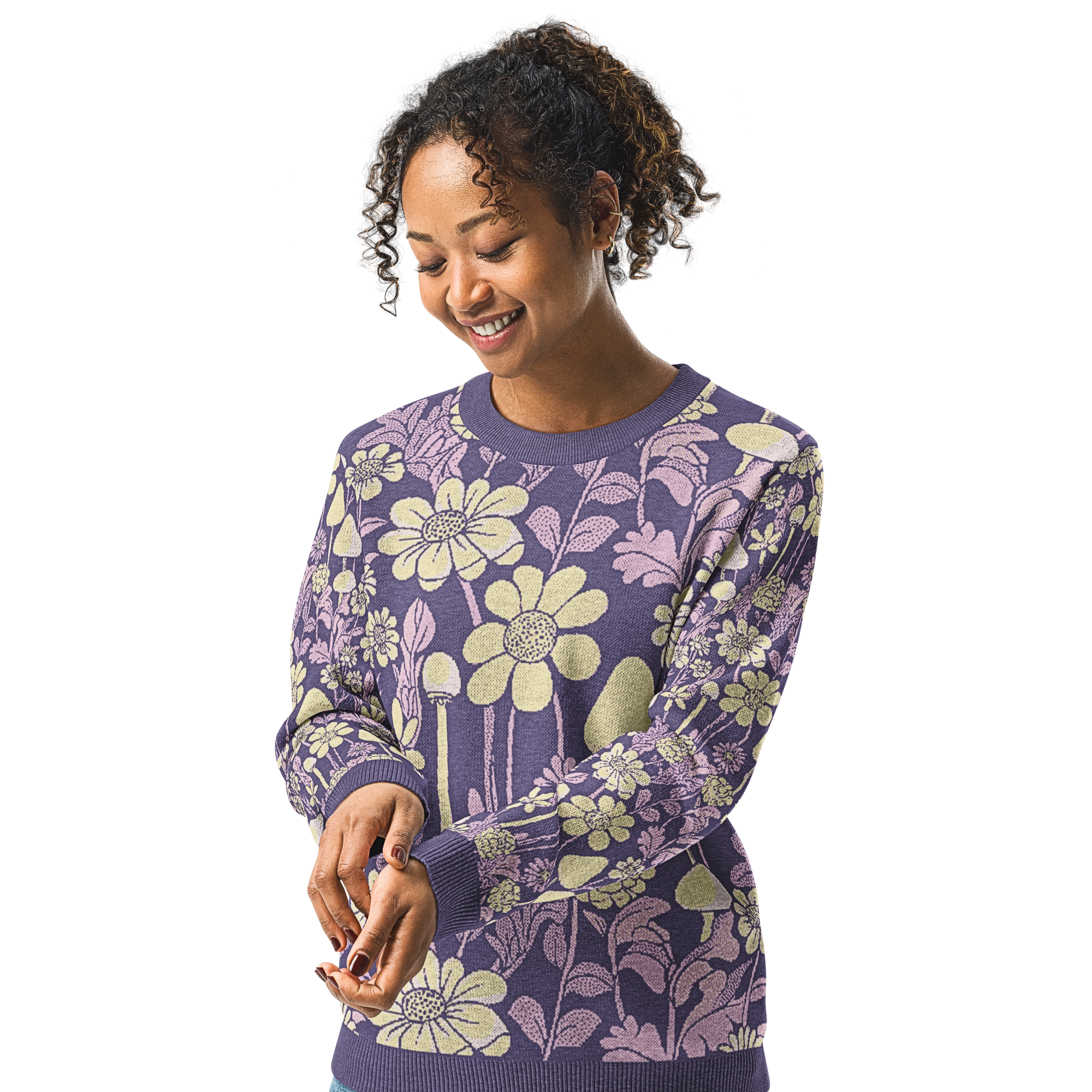 Groovy Garden – Jacquard-Knit Sweater
