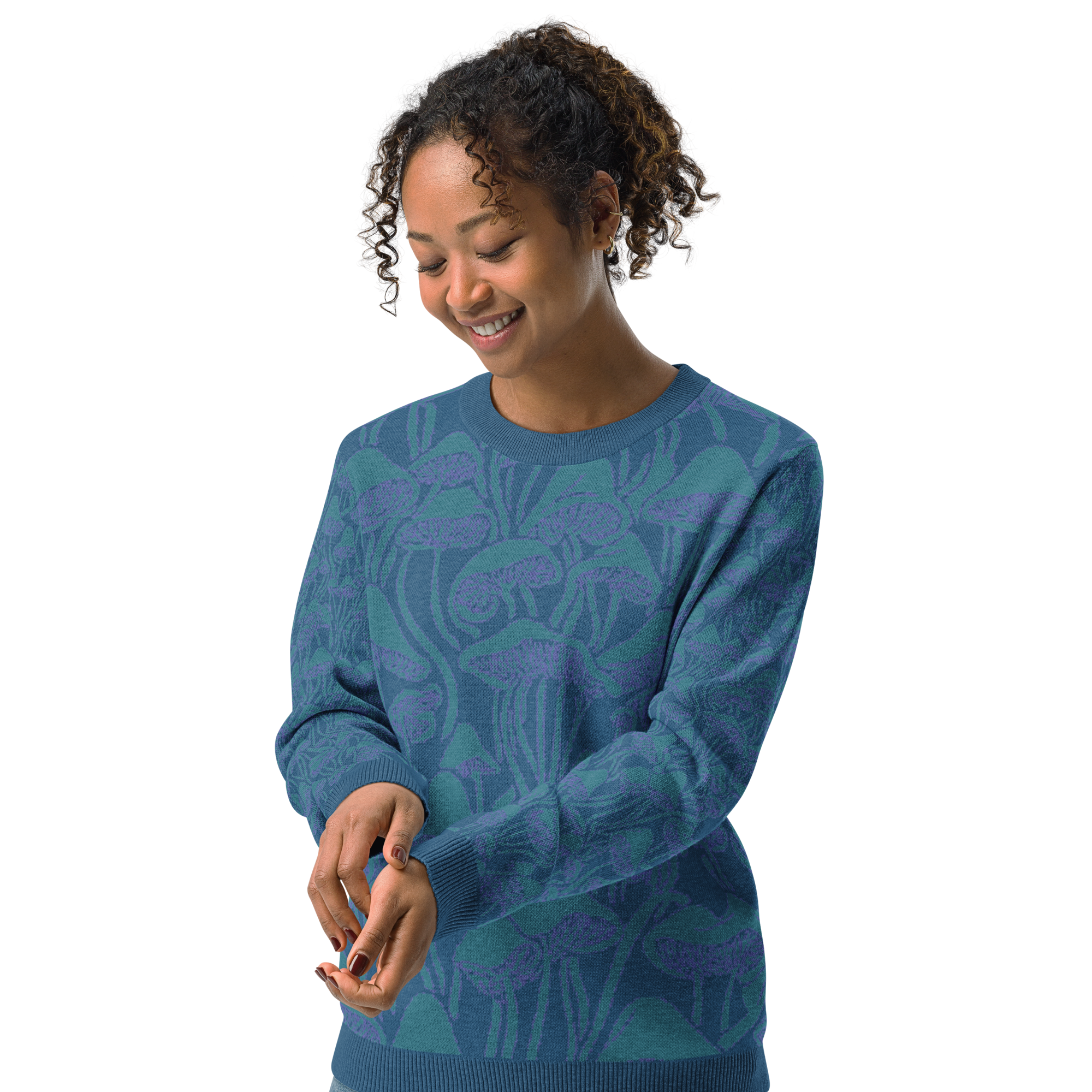 MycoVision – Jacquard-Knit Crew Neck Sweater