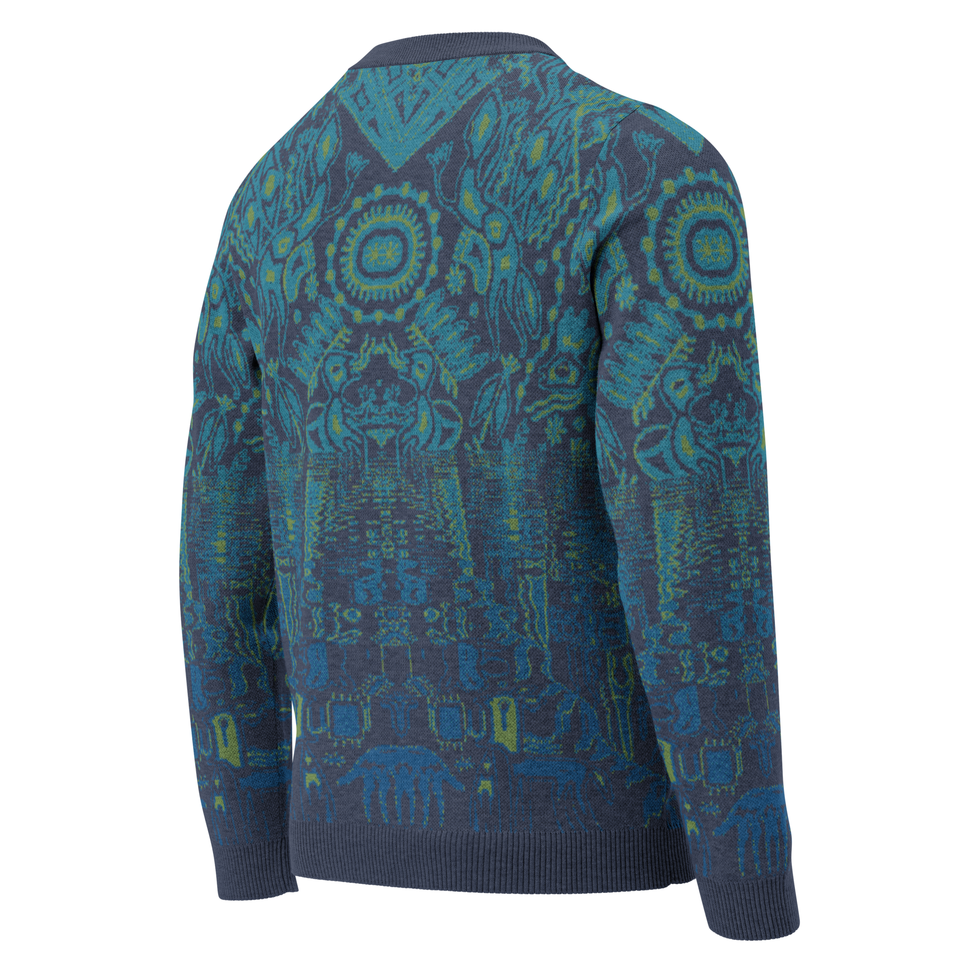 Reflected Realms – Jacquard-Knit Sweater