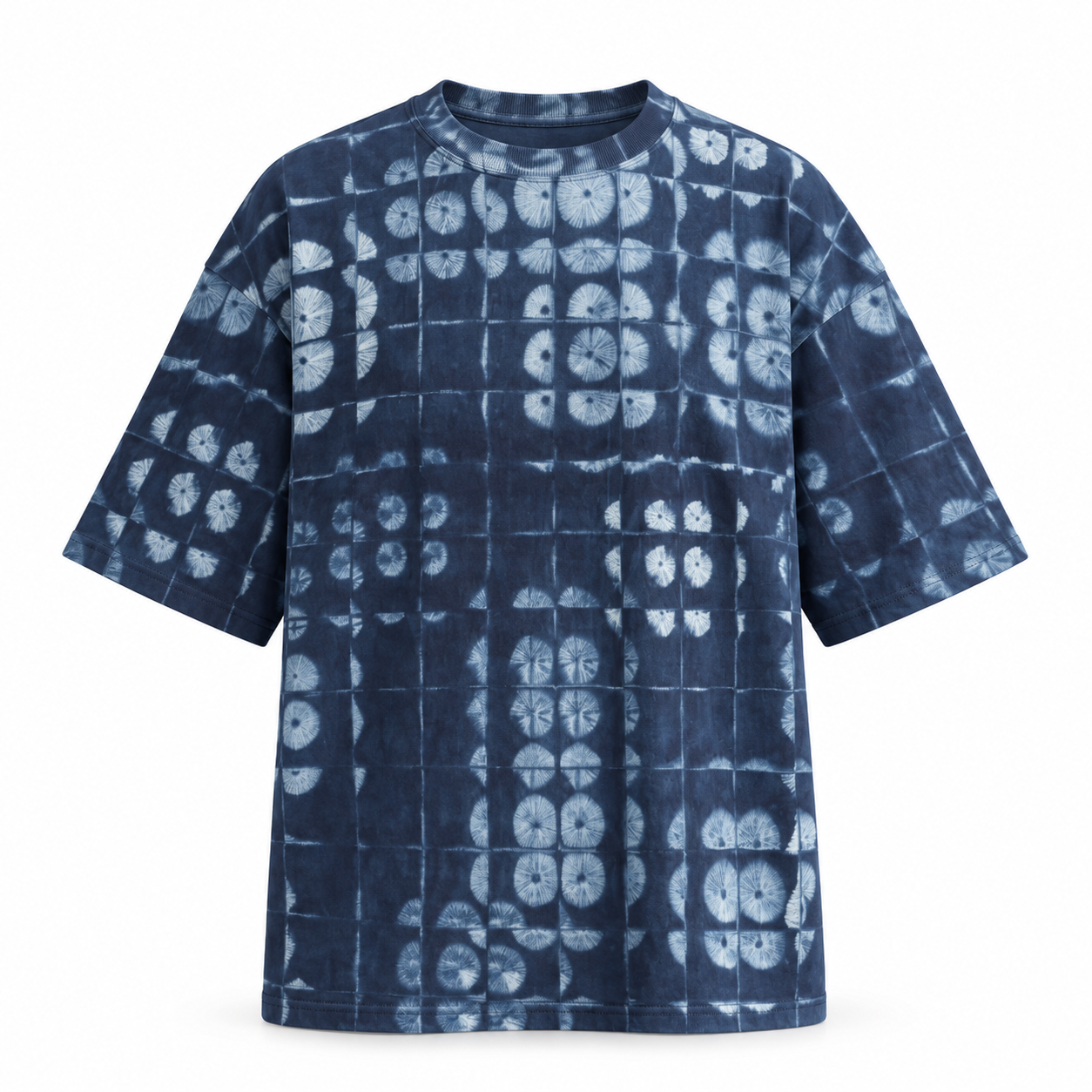 spore shibori oversized t shirt — standalone product, front view